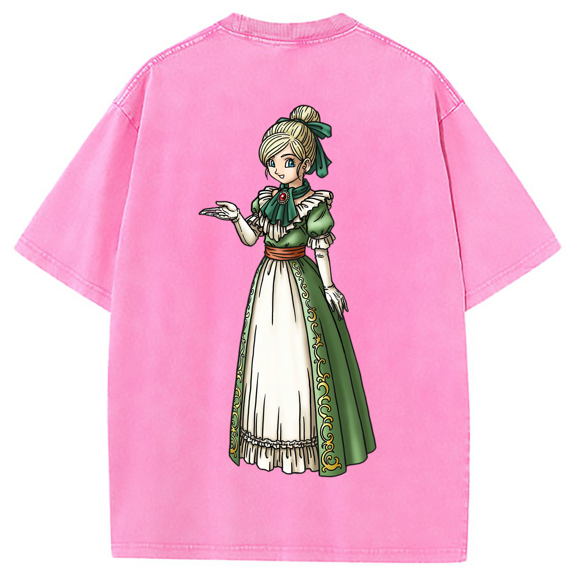 （画像用） ドラゴンクエスト Doragon Kuesuto Dragon Quest 綿100% ヴィンテージ風 半袖Tシャツ（背面プリント）
